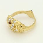 Bague - 18 carats Or jaune Diamant (Naturelle) - Rubis -, Bijoux, Sacs & Beauté, Bagues