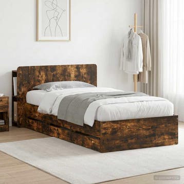 vidaXL Bedframe met opbergruimte en hoofdbord met lade, Huis en Inrichting, Slaapkamer | Bedden, Verzenden, Nieuw