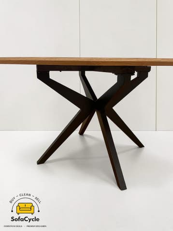 Ronde massief houten eettafel – modern onderstel (NIEUW), Huis en Inrichting, Tafels | Eettafels, Verzenden, Nieuw