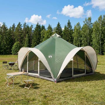 vidaXL Tipi Tent 18.0-persoons Groen Polyester en Staal, Verzenden