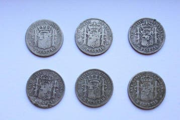 Espagne. Gobierno Provisional-Alfonso XII. 2 Pesetas