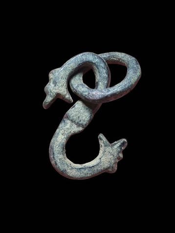 Époque Viking Amulette Fafnir en bronze très rare Pendentif