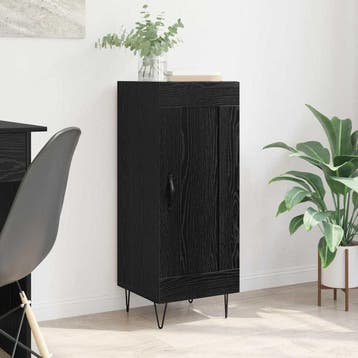 vidaXL Dressoir Zwart Eiken 34,5 x 34 x 90 cm, Maison & Meubles, Armoires | Dressoirs, Verzenden