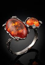 Barnsteen - Zilver - Ring - Amber Glow