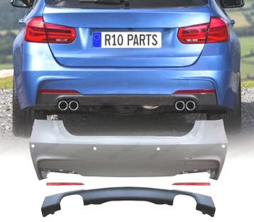 PARE CHOCS ARRIERE BMW F30 LOOK M PDC DOUBLE SORTIE, Verzenden