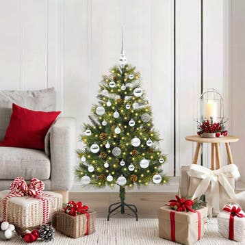 vidaXL Kunstmatige Scharnierende Kerstboom met Kegels Groen, Verzenden, Nieuw