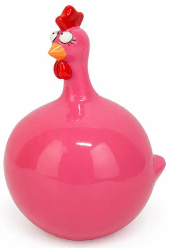 Roze kippenbeeldje - 23 cm, Verzenden, Nieuw