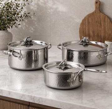 Ruffoni - Kookpottenset (3) - Staal - Met houten doos