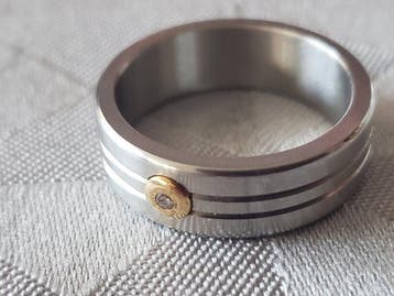 Zonder minimumprijs - Ring - 18 karaat Geel goud, Witgoud, Handtassen en Accessoires, Nieuw