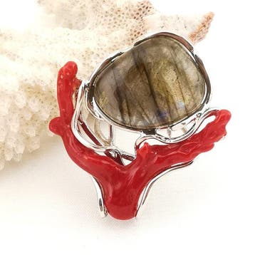 Koraal - Argento 925 - Ring - Italiaans vakmanschap