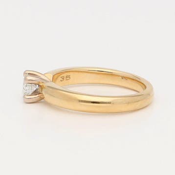 Ring - 18 karaat Geel goud, Witgoud Diamant (Natuurlijk), Nieuw