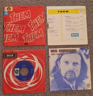 Them, Van Morrison - 4x Vinyl Singles - Différents titres -, Nieuw in verpakking