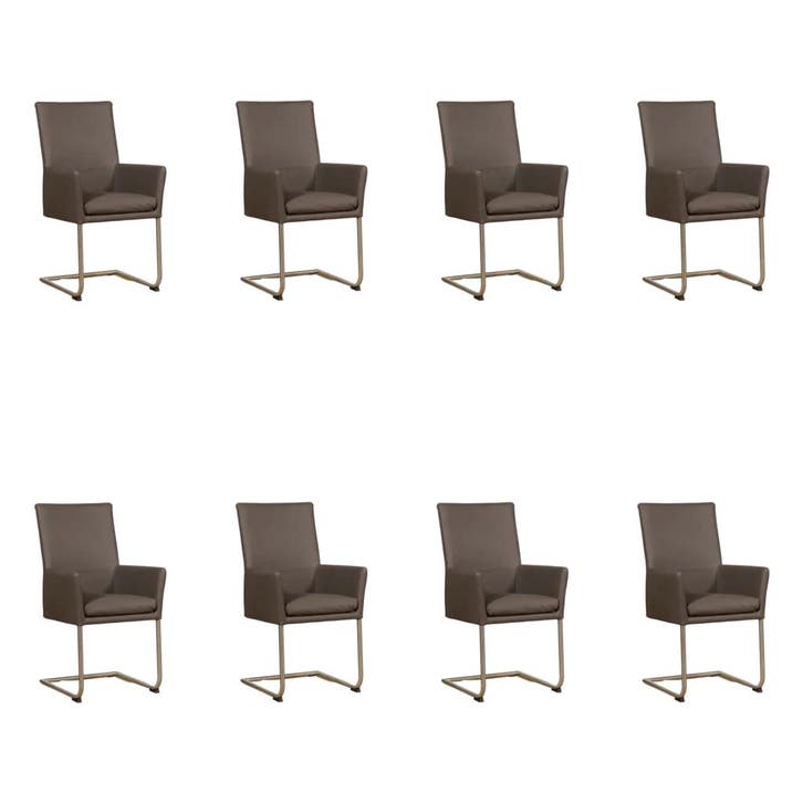Set van 8 Leren eetkamerstoelen Rumor - Rancho Steel, Huis en Inrichting, Stoelen, Nieuw, Eén, Leer, Ophalen of Verzenden