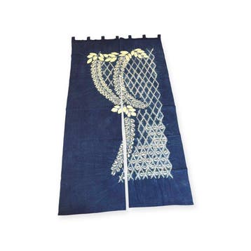 Japans indigo-geverfd noren – Shibori-wisteria en