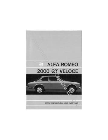 1973 ALFA ROMEO 2000 GT VELOCE INSTRUCTIEBOEKJE DUITS, Autos : Divers