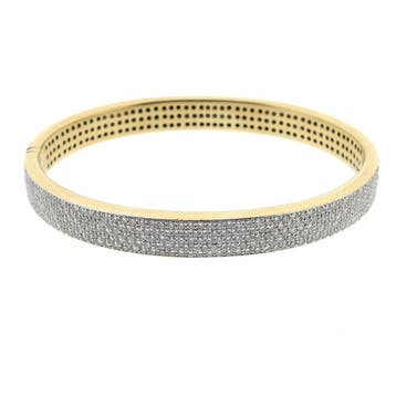 Gouden bangle met diamanten; Casa Gi; Maat S/M (Armband), Gebruikt, Ophalen of Verzenden, Met edelsteen, Goud