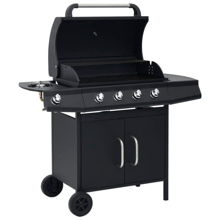 vidaXL Gasbarbecue 4+1 kookzone staal zwart, Electroménager, Électroménager & Équipement Autre, Envoi
