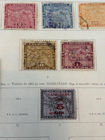 Panama 1887/1904 - Lot pages timbres anciens Panama à, Gestempeld