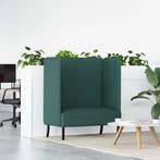 vidaXL Hoog rugbank / zetel 101cm Donkergroen Stof, Verzenden