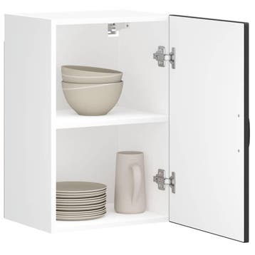 vidaXL Keukenbovenkast Lucca bewerkt hout zwart, Huis en Inrichting, Verzenden, Nieuw