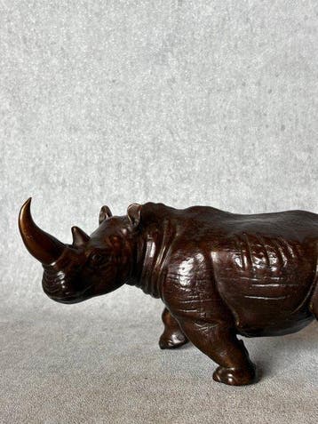 Statue, Neushoorn - 10 cm - Bronze, Antiek en Kunst
