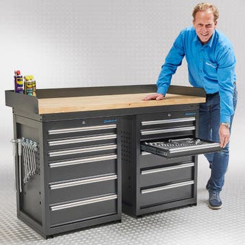 Datona Werkbank PRO - eiken werkblad - 12 lades - 150 cm -, Ophalen of Verzenden, Nieuw