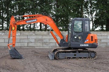 Veiling: Rupsgraafmachine Doosan DH55-V Diesel 40kW 2010, Ophalen