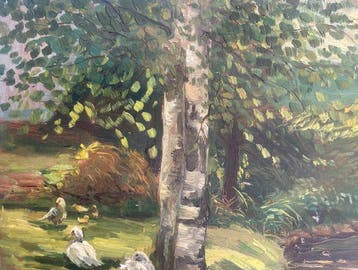 Dieter Wulff (1929-2010) - Enten am Teich