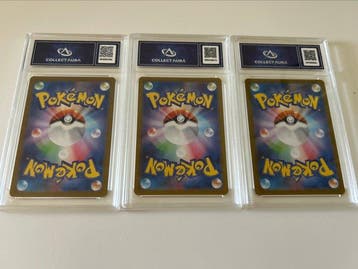 Pokémon - 3 Graded card -  Foil, Full art -