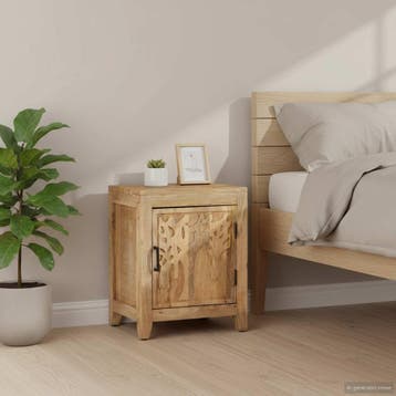 vidaXL Nachtkastje 40x30x50 cm massief mangohout, Verzenden, Nieuw