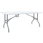 vidaXL Tuintafel inklapbaar 180x72x72 cm HDPE wit, Tuin en Terras, Verzenden, Nieuw