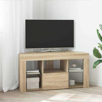vidaXL Hoek LED TV Cabinet 100 x 40 x 50 cm Sonoma Eik, Huis en Inrichting, Verzenden, Nieuw