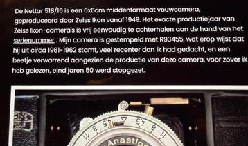 Zeiss Ikon Nettar 518/16 120 / medium formaat camera (Zonder, TV, Hi-fi & Vidéo, Appareils photo analogiques