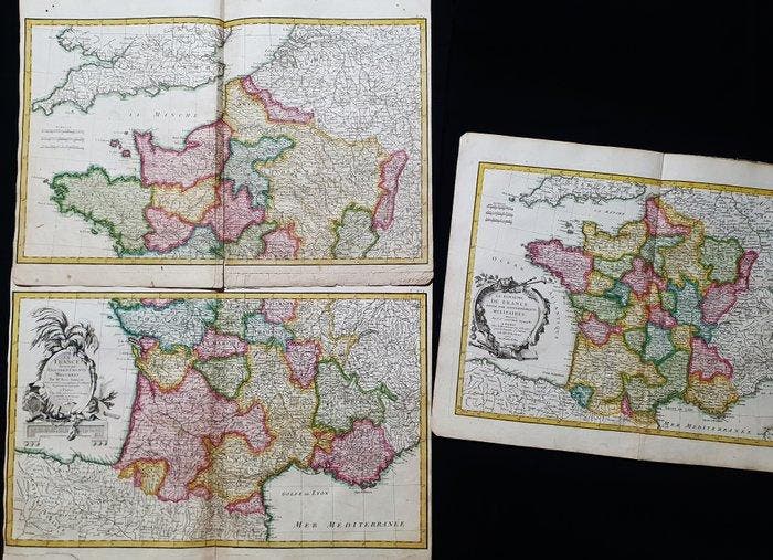 Europa - [LOT van 3] - Frankrijk / Parijs / Nice / Lille /, Boeken, Atlassen en Landkaarten