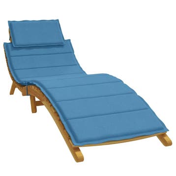 vidaXL Ligbedkussen 186x58x4 cm stof gemêleerd blauw, Verzenden