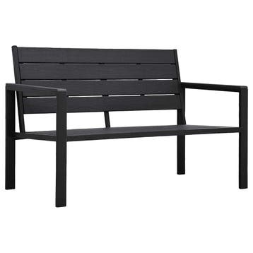 vidaXL Tuinbank hout-look 120 cm HDPE zwart, Verzenden