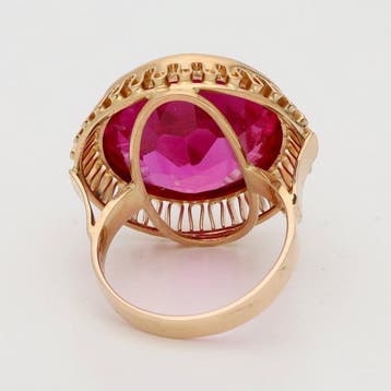 Bague - 14 carats Or jaune - 19.96ct. tw. Rubis, Bijoux, Sacs & Beauté, Bagues