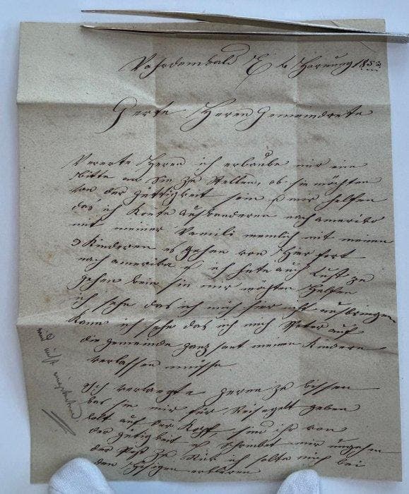 Zwitserland - Zwitserland 1853 - Emigratiebrief naar Amerika, Postzegels en Munten, Postzegels | Europa | België