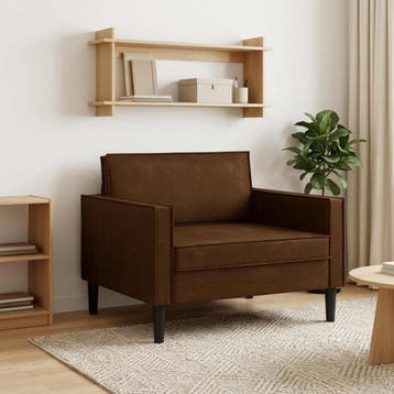 vidaXL XL fauteuil Bruin Kunst Suède Leer, Verzenden