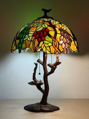 Gigantische Tiffany Studio stijl Autumn Vineyard with