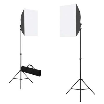 vidaXL Professionele studiolampen 2 st 40x60 cm staal zwart, Verzenden, Nieuw