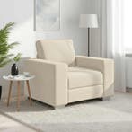 vidaXL Sofa Stoel Beige 100 cm Linnenmix Stoffen, Verzenden