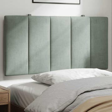 vidaXL Hoofdbordkussen Hanko 100 cm velvet lichtgrijs, Verzenden, Nieuw
