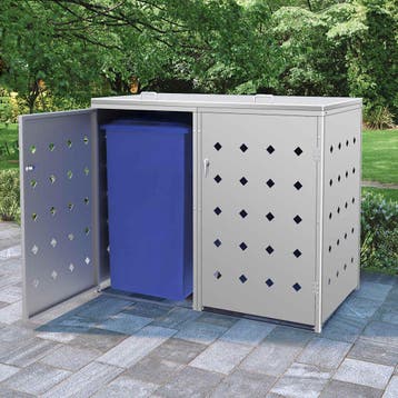 vidaXL Containerberging dubbel 240 L roestvrij staal, Doe-het-zelf en Bouw, Verzenden