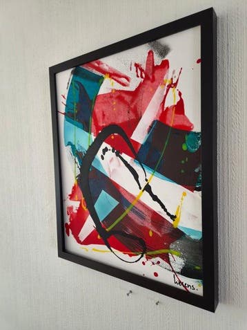Liesens - Broken miror (Handpainted on white canvas met, Antiek en Kunst