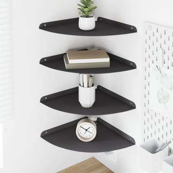 vidaXL Hoek Plank 4 st Zwart 30 x 30 x 2 cm, Verzenden