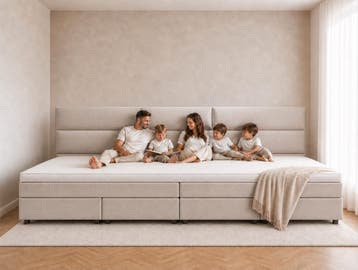 van Schaik Familie Boxspring Kingsize XXL Beige - 280 x 220, Nieuw
