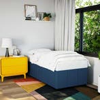 vidaXL Bedframe zonder matras 100x200 cm stof blauw, Verzenden