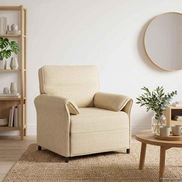vidaXL 1-Zits bank / zetel Crèmekleurig 88 x 83 x 95 cm Stof, Verzenden, Nieuw