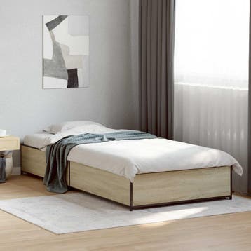 vidaXL Bedframe Sonoma Eiken 80 x 200 cm Bewerkt hout, Verzenden, Nieuw